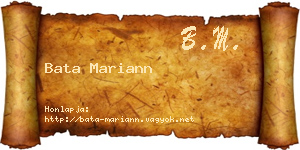 Bata Mariann névjegykártya