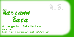 mariann bata business card